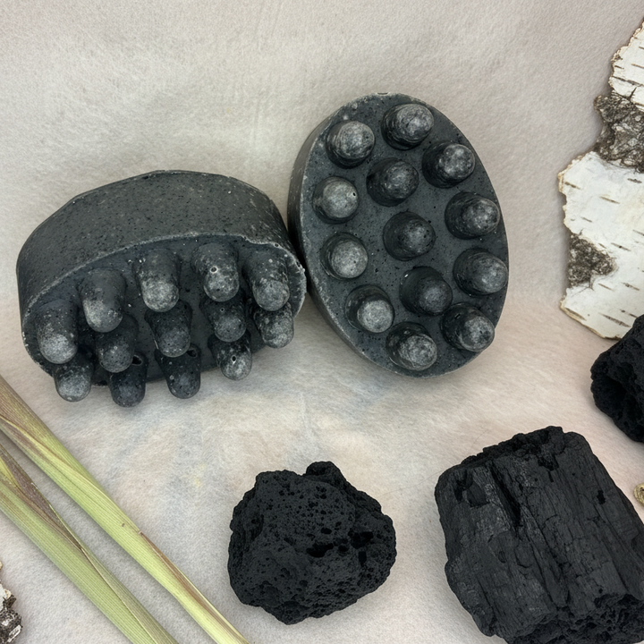 Lemongrass + Charcoal Birch Bark Massage Bar — Fully Blended