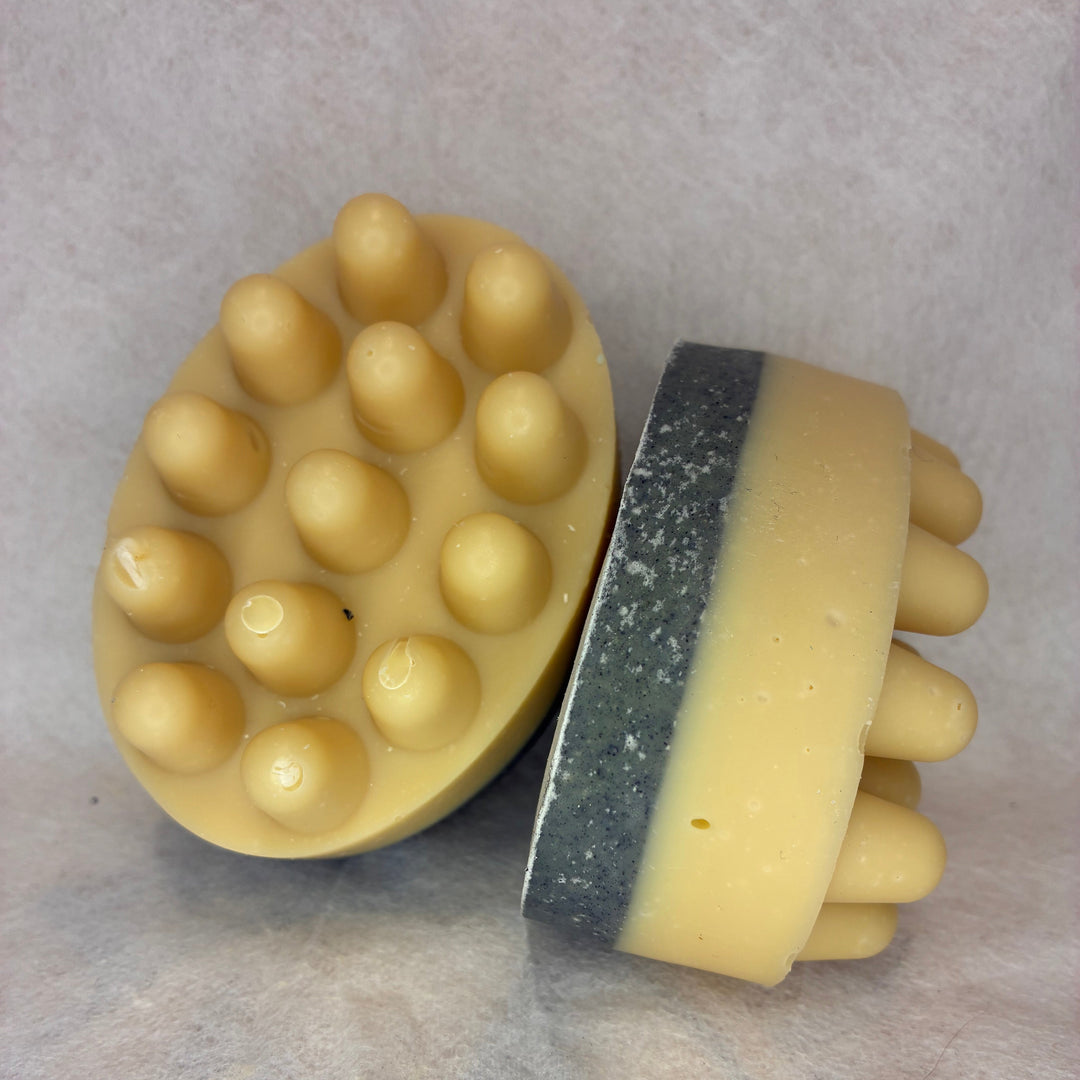 Lemongrass + Charcoal Birch Bark Massage Bar — Dual Layer