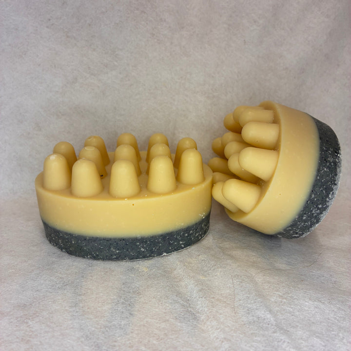 Lemongrass + Charcoal Birch Bark Massage Bar — Dual Layer