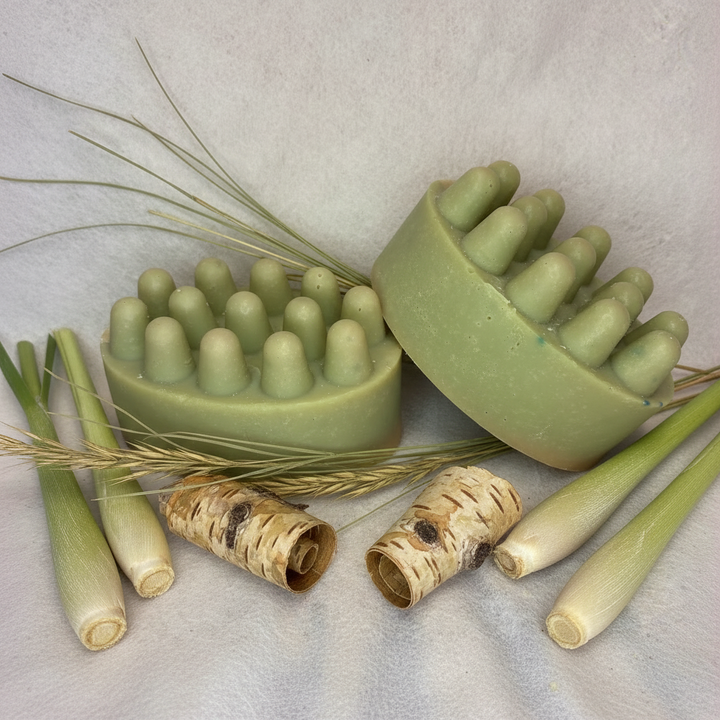 Lemongrass + Sweet Grass Birch Bark Massage Bar