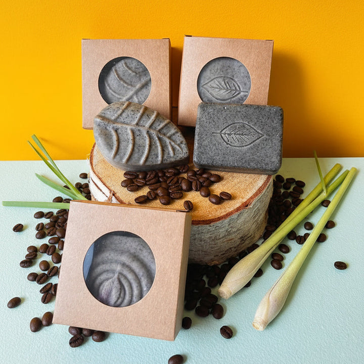 Leaf Lemongrass + Coffee Fully Blended | Energizing Birch Bark Soap Bar